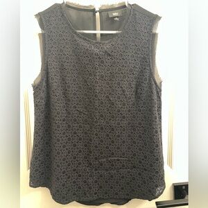 Black Lace Sleeveless Blouse
